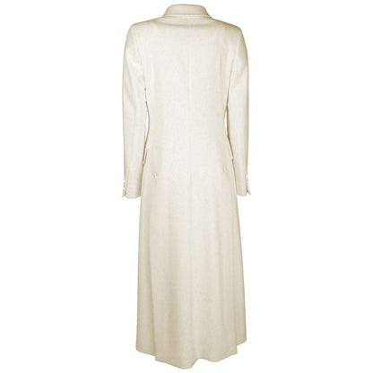 Made in Italy White Wool Vergine Jackets &amp; Coat/IT44|L/White