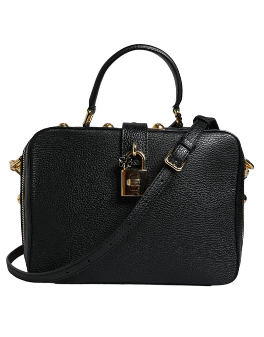 Dolce & Gabbana Dolce & Gabbana Black Calfskin Leather Welcome Handbag Bag/Black