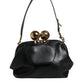 Dolce & Gabbana Black Calfskin Leather Shoulder Clutch Bag/Black