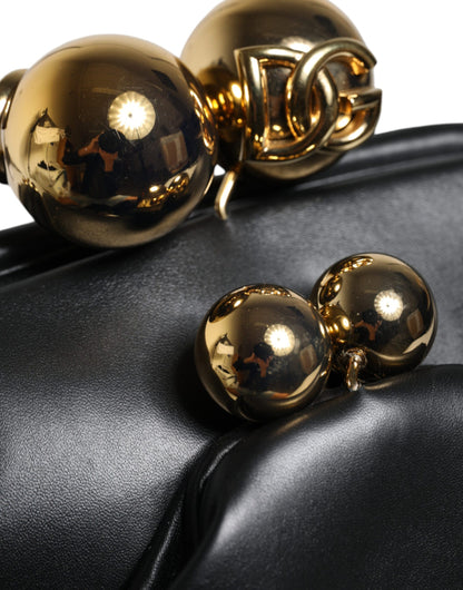 Dolce &amp; Gabbana Black Calfskin Leather Shoulder Clutch Bag/Black