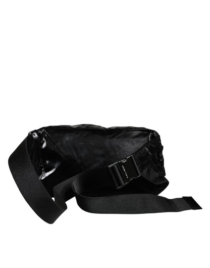 Dolce &amp; Gabbana Black Nylon Fabric Belt Waist Fanny Pack Bag/one size/Black