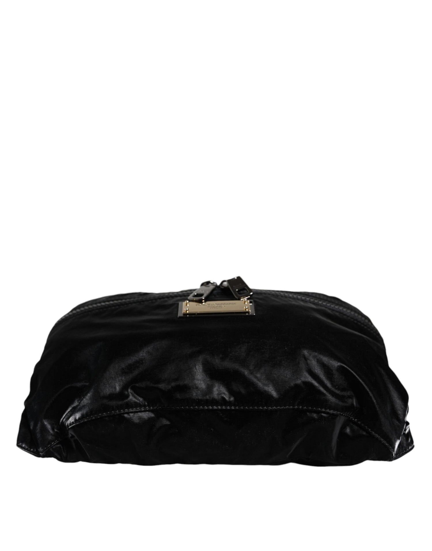 Dolce &amp; Gabbana Black Nylon Fabric Belt Waist Fanny Pack Bag/one size/Black