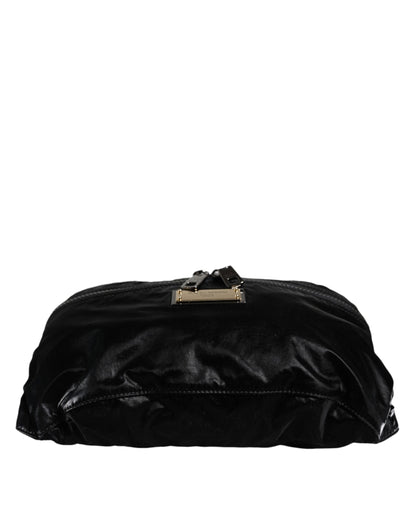 Dolce &amp; Gabbana Black Nylon Fabric Belt Waist Fanny Pack Bag/one size/Black