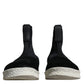 Alexander McQueen Black White Neoprene Takeshi Mid Calf Boots Shoes/EU39/US6/Black and White