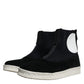 Alexander McQueen Black White Neoprene Takeshi Mid Calf Boots Shoes/EU39/US6/Black and White