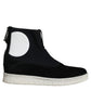 Alexander McQueen Black White Neoprene Takeshi Mid Calf Boots Shoes/EU39/US6/Black and White