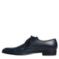 Dolce & Gabbana Navy Blue Leather Derby Dress Formal Shoes/EU44/US11/Navy Blue