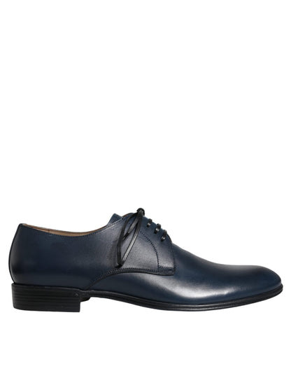 Dolce &amp; Gabbana Navy Blue Leather Derby Dress Formal Shoes/EU44/US11/Navy Blue