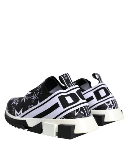 Dolce &amp; Gabbana Dolce &amp; Gabbana Black White Star Print Sorrento Sneakers Shoes/EU41.5/US8.5/Black and White