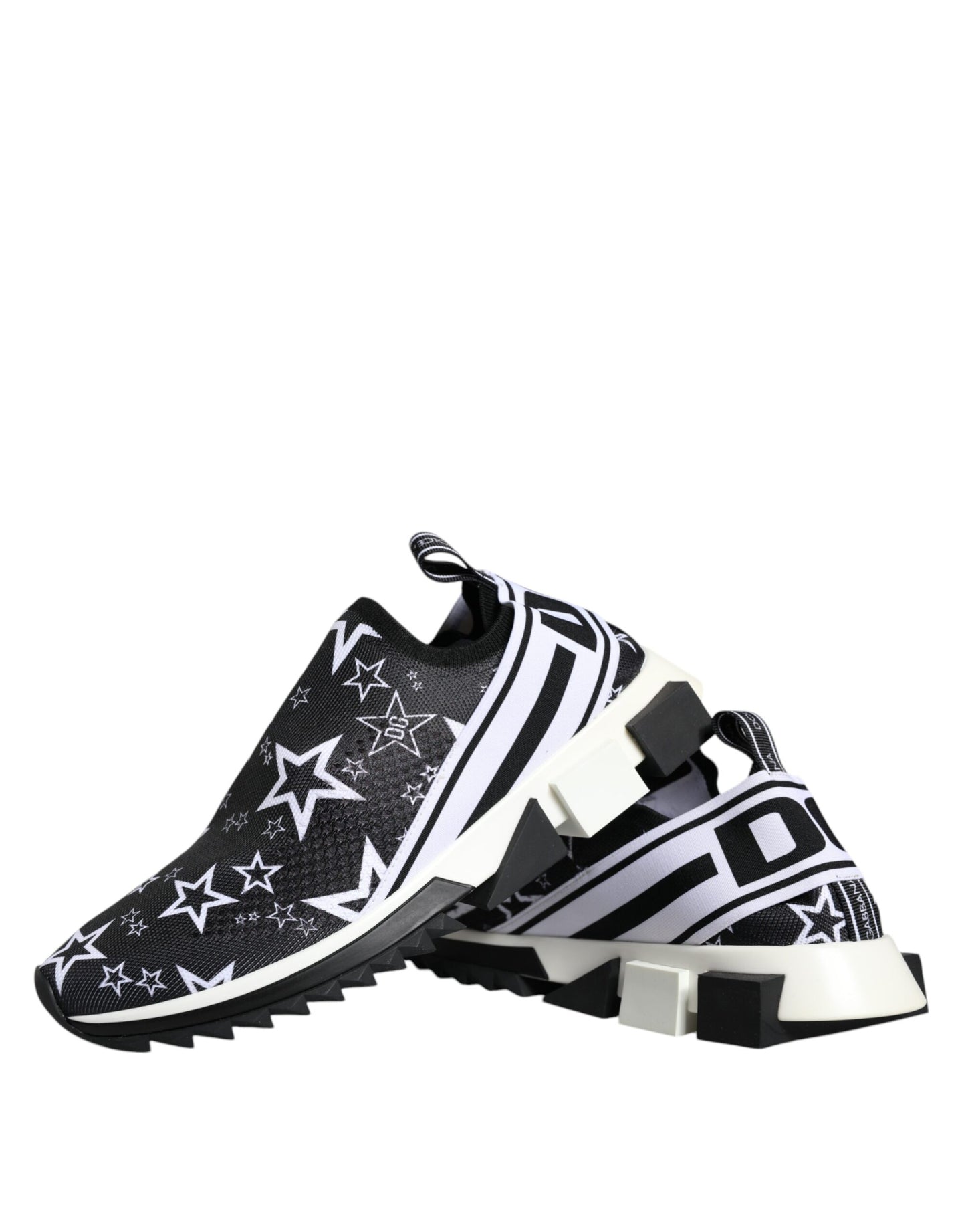 Dolce & Gabbana Black White Star Print Sorrento Sneakers Shoes/EU42.5/US9.5/Black and White