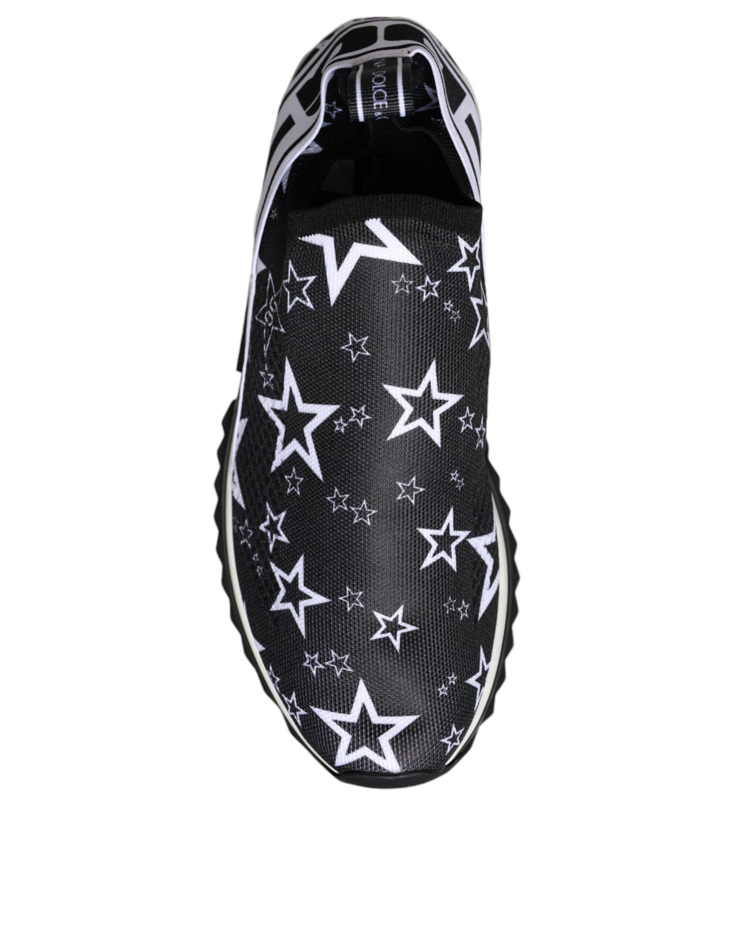 Dolce & Gabbana Black White Star Print Sorrento Sneakers Shoes/EU42.5/US9.5/Black and White