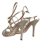 Dolce & Gabbana Beige Leather Stiletto Heels Sandals Shoes/EU40/US10/Beige