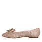 Dolce & Gabbana Dolce & Gabbana Beige Lace Crystal Ballet Flats Loafers Shoes/EU40/US10/Beige