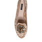 Dolce & Gabbana Dolce & Gabbana Beige Lace Crystal Ballet Flats Loafers Shoes/EU40/US10/Beige