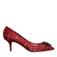 Dolce & Gabbana Red Taormina Lace Crystal Heels Pumps Shoes/EU39/US9/Red