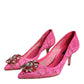 Dolce & Gabbana Pink Taormina Lace Crystal Heels Pumps Shoes/EU38/US8/Pink