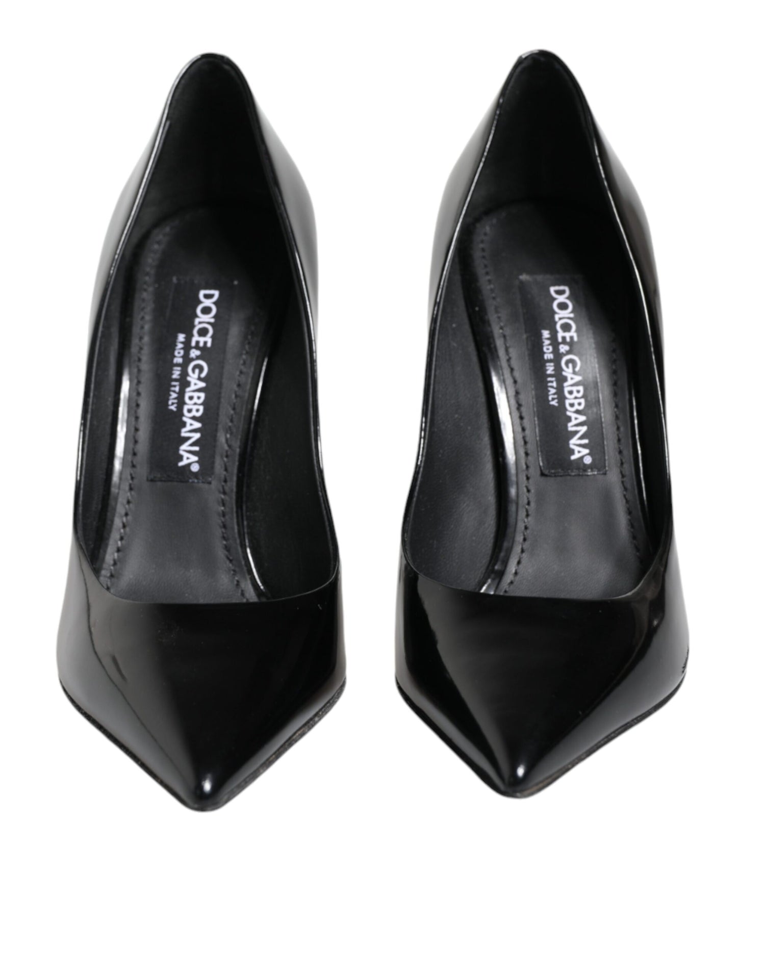 Dolce &amp; Gabbana Black Patent Leather High Heels Pumps Shoes/EU37.5/US7.5/Black