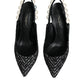 Dolce & Gabbana White Black Chevron Faux Pearl Slingback Shoes/EU35/US5/Black/White