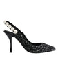 Dolce & Gabbana White Black Chevron Faux Pearl Slingback Shoes/EU35/US5/Black/White