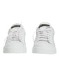 Dolce & Gabbana White Leather Portofino Low Top Sneaker Shoes/EU37/US7/White