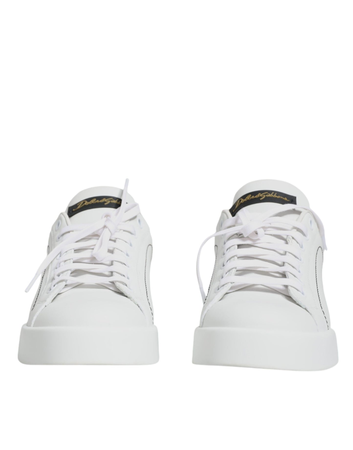 Dolce & Gabbana White Leather Portofino Low Top Sneaker Shoes/EU37/US7/White