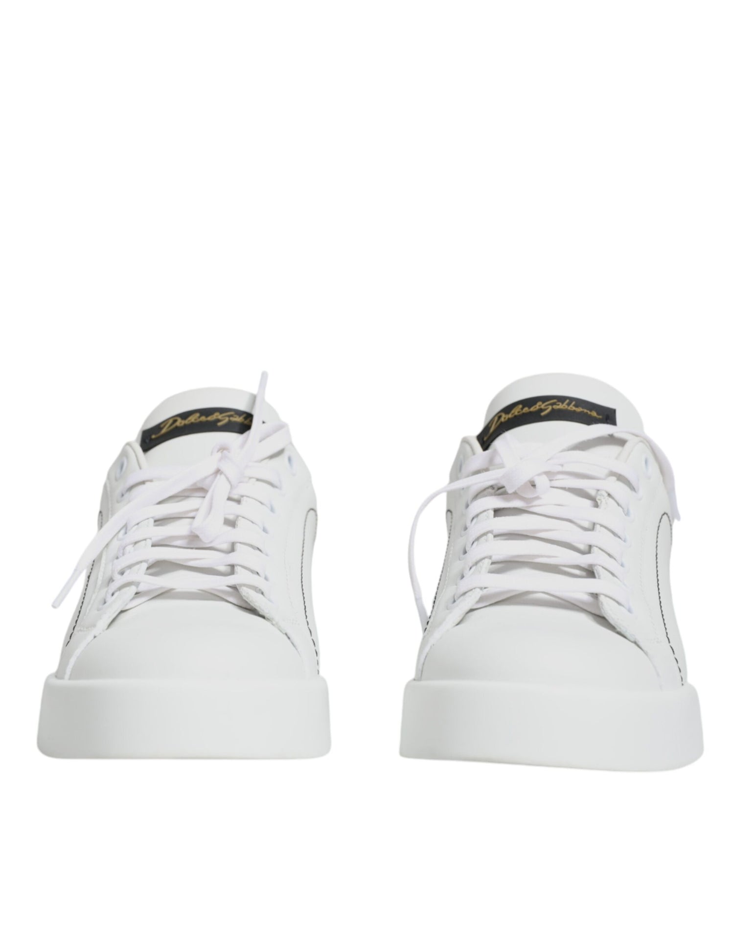 Dolce &amp; Gabbana White Leather Portofino Low Top Sneaker Shoes/EU37/US7/White