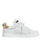 Dolce & Gabbana White Leather Portofino Low Top Sneaker Shoes/EU37/US7/White