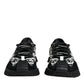 Dolce & Gabbana Black Logo Lace Up Low Top NS1 Sneakers Shoes/EU42/US12/Black and White