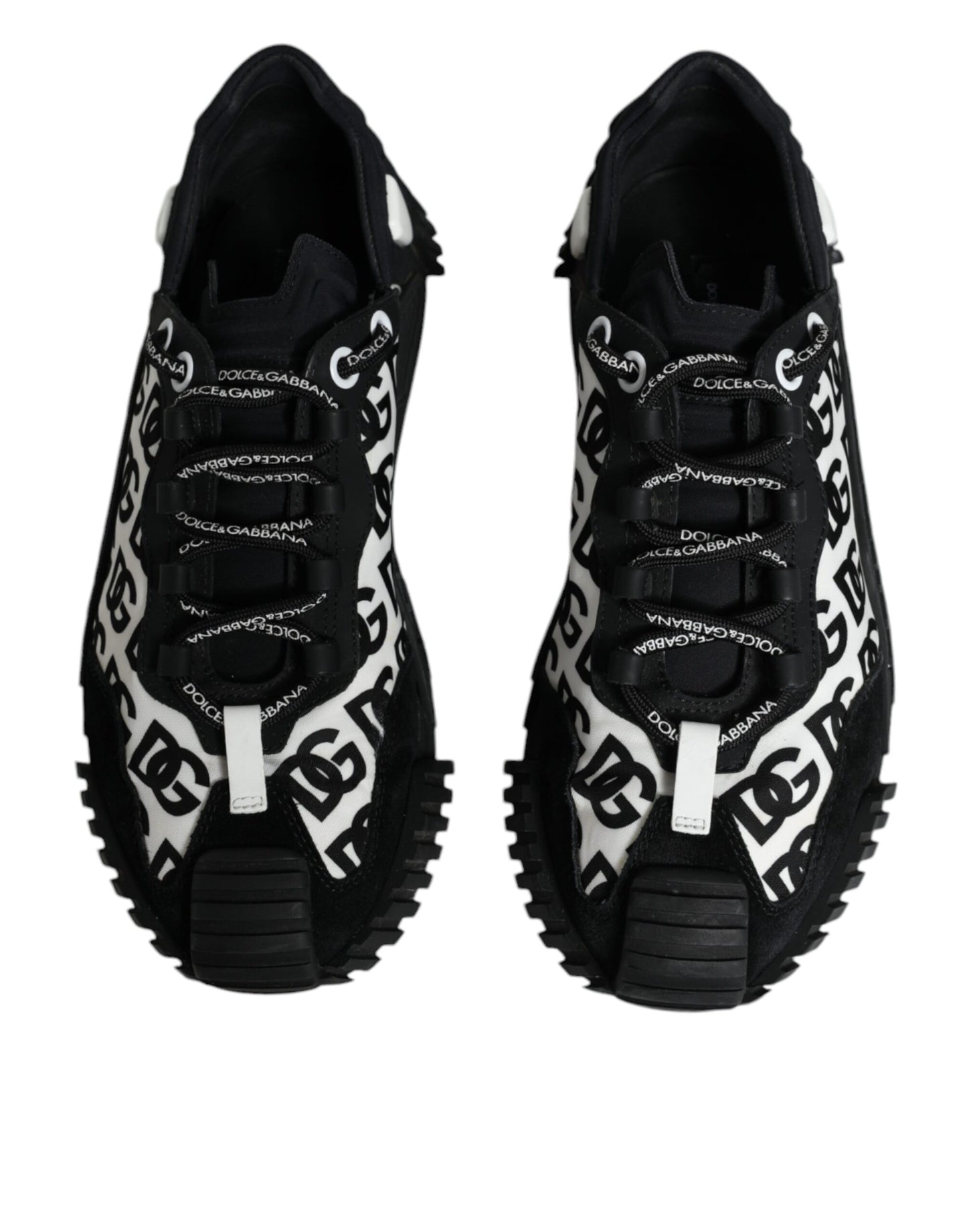 Dolce & Gabbana Black Logo Lace Up Low Top NS1 Sneakers Shoes/EU42/US12/Black and White