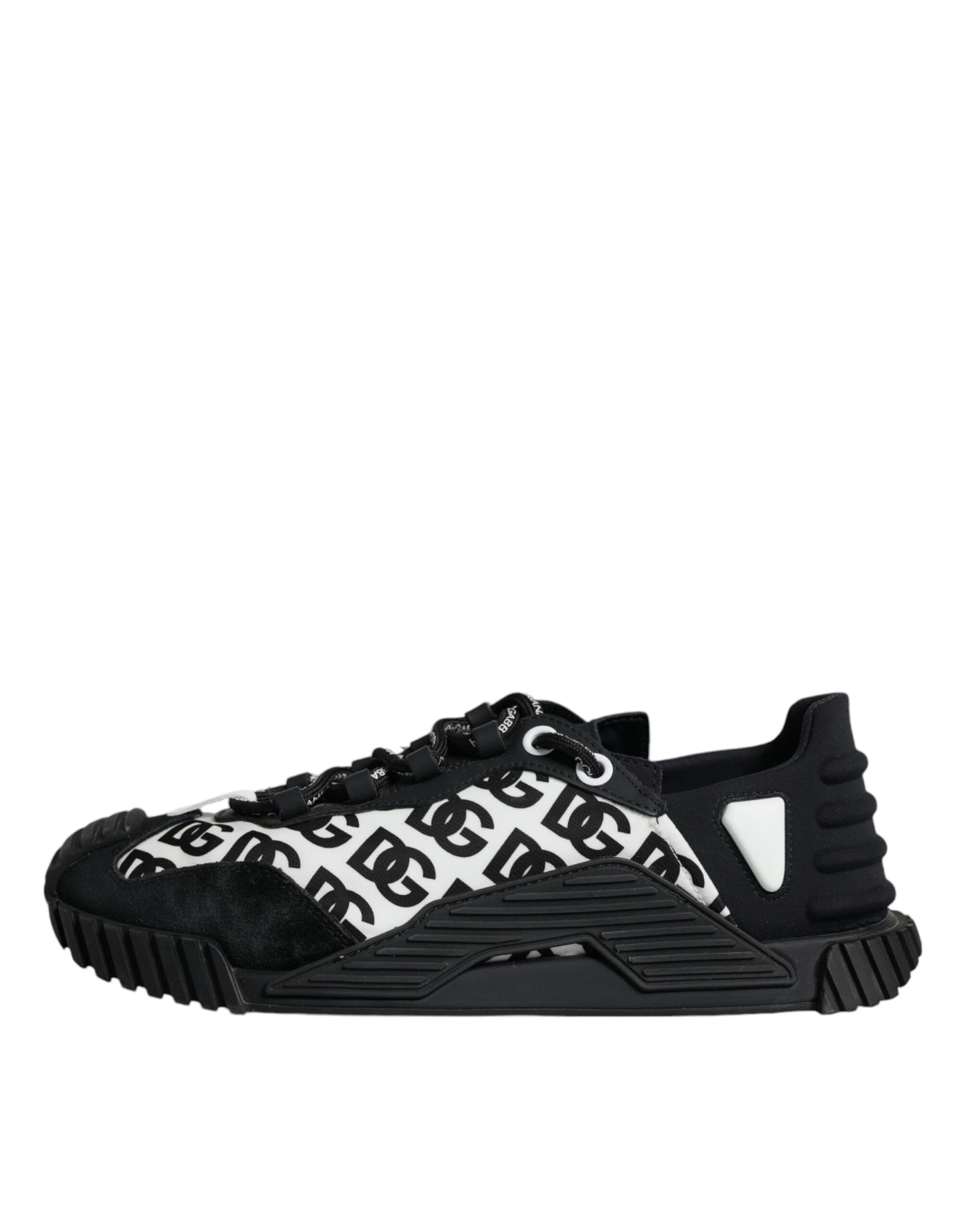 Dolce & Gabbana Black Logo Lace Up Low Top NS1 Sneakers Shoes/EU42/US12/Black and White