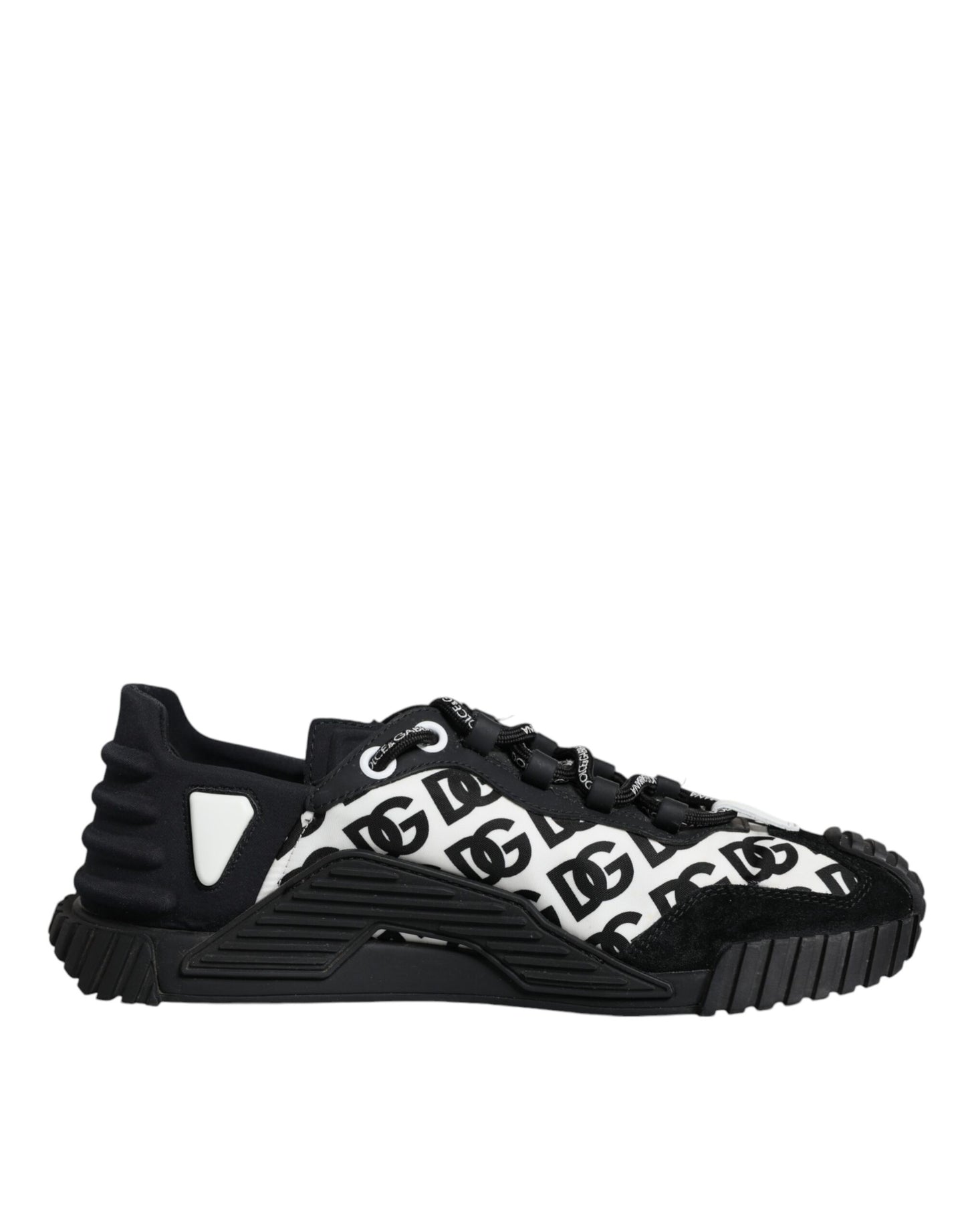 Dolce & Gabbana Black Logo Lace Up Low Top NS1 Sneakers Shoes/EU42/US12/Black and White