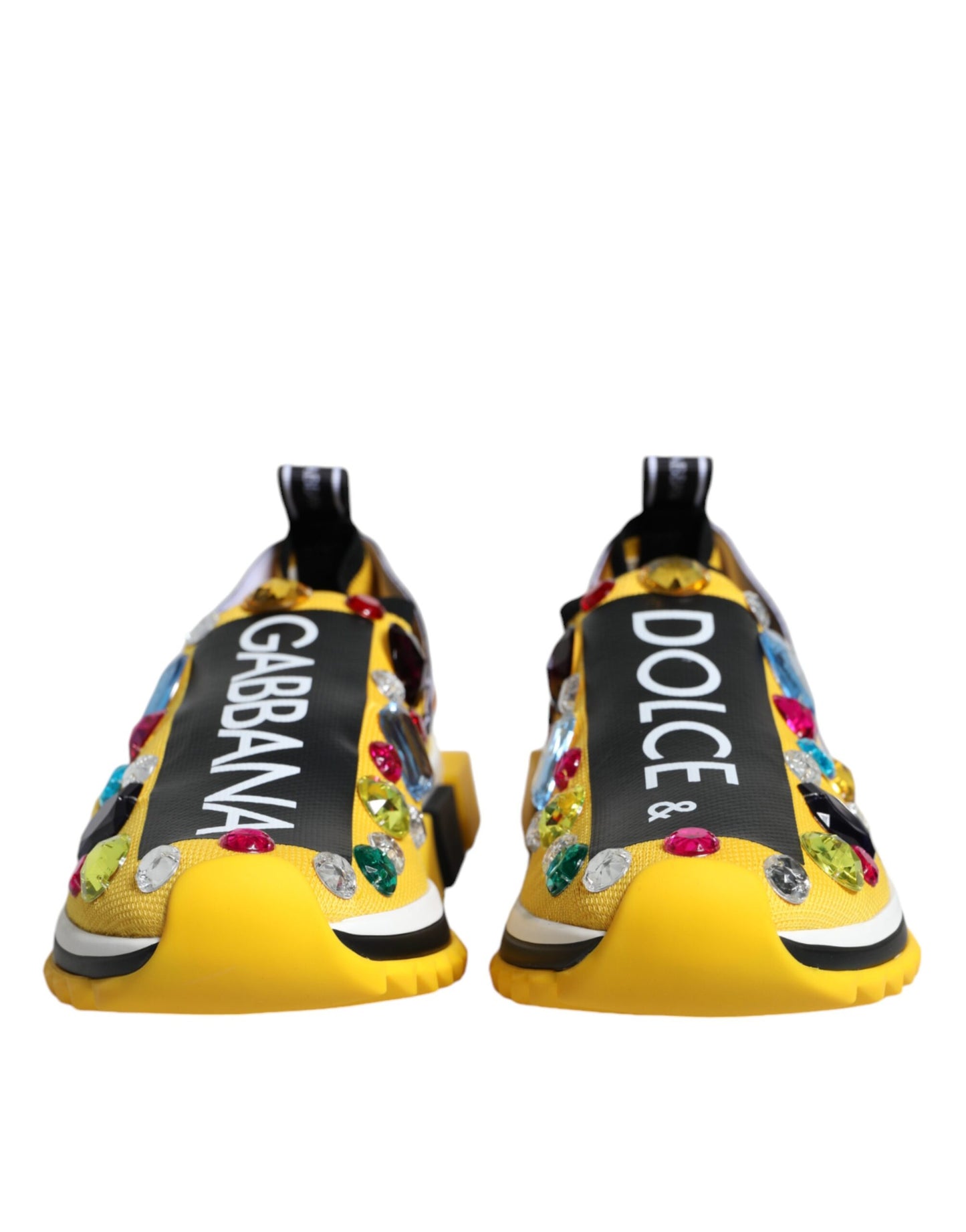 Dolce & Gabbana Yellow Sorrento Crystals Low Top Sneakers Shoes/EU38.5/US8.5/Yellow