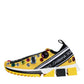 Dolce & Gabbana Yellow Sorrento Crystals Low Top Sneakers Shoes/EU38.5/US8.5/Yellow