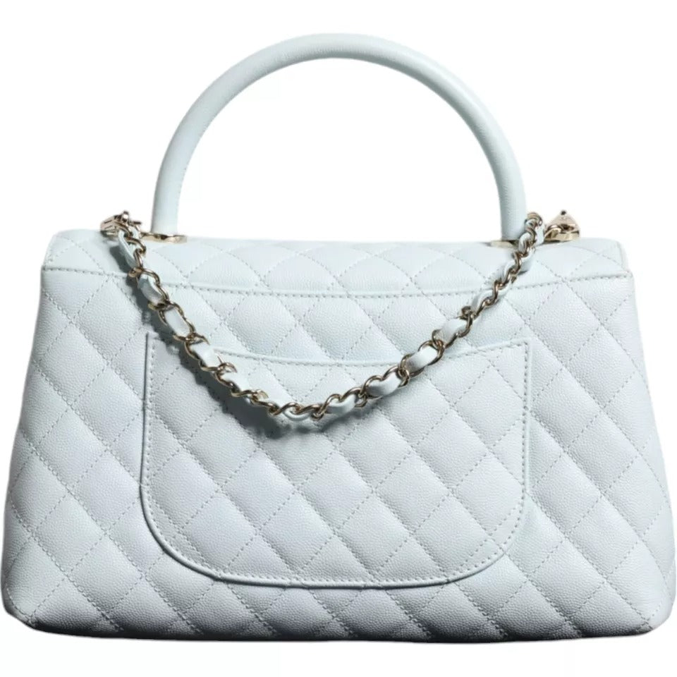 Chanel Blue Flap Top Handle Medium Robin Egg Coco Handle Bag/one size/Light Blue