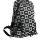 Dolce & Gabbana Black White DG Crown Logo Nylon Backpack Bag/one size/Black and White