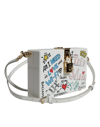 Dolce &amp; Gabbana White Graffiti Print Clutch Crossbody Bag/one size/White