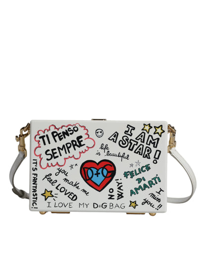 Dolce &amp; Gabbana White Graffiti Print Clutch Crossbody Bag/one size/White