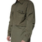 Dolce & Gabbana Military Green Cotton Bend Collared Coat Jacket/ÌT40| XXS/Green