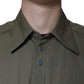 Dolce & Gabbana Military Green Cotton Bend Collared Coat Jacket/ÌT40| XXS/Green