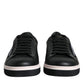 Dolce & Gabbana Dolce & Gabbana Black Leather Low Top Men Sneakers Shoes/EU40/US7/Black and White