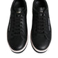 Dolce & Gabbana Black Leather Low Top Men Sneakers Shoes/EU42/US9/Black and White