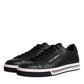 Dolce & Gabbana Black Leather Low Top Men Sneakers Shoes/EU42/US9/Black and White