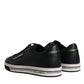 Dolce & Gabbana Dolce & Gabbana Black Leather Low Top Men Sneakers Shoes/EU40/US7/Black and White