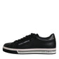 Dolce & Gabbana Black Leather Low Top Men Sneakers Shoes/EU42/US9/Black and White