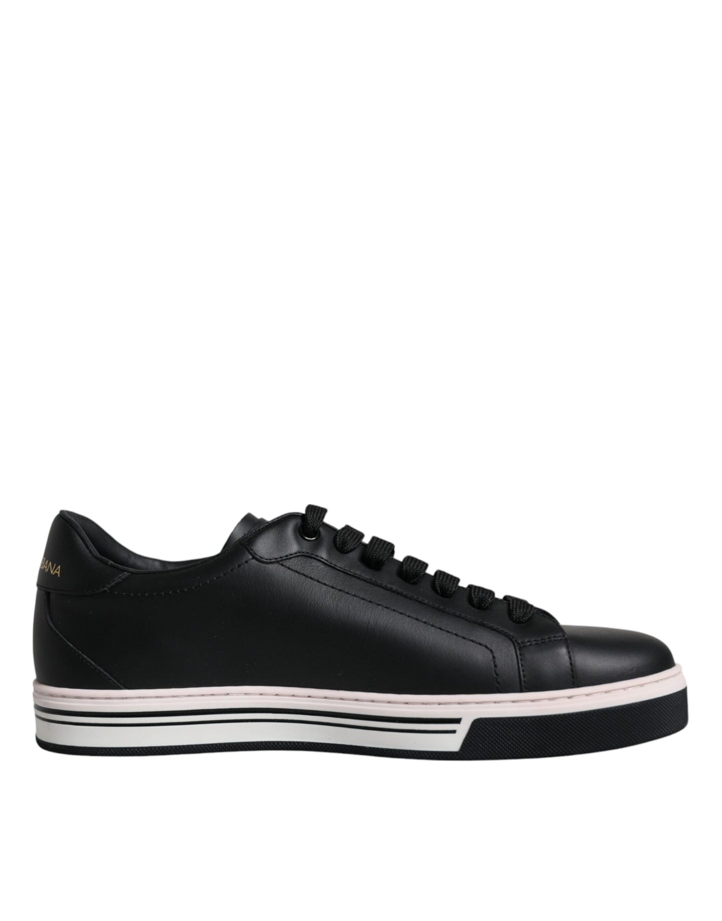 Dolce & Gabbana Black Leather Low Top Men Sneakers Shoes/EU42/US9/Black and White