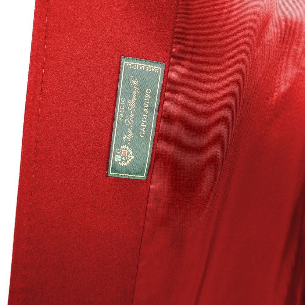 Made in Italy Made in Italy Red Wool Vergine Jackets & Coat/IT38|XS/Red