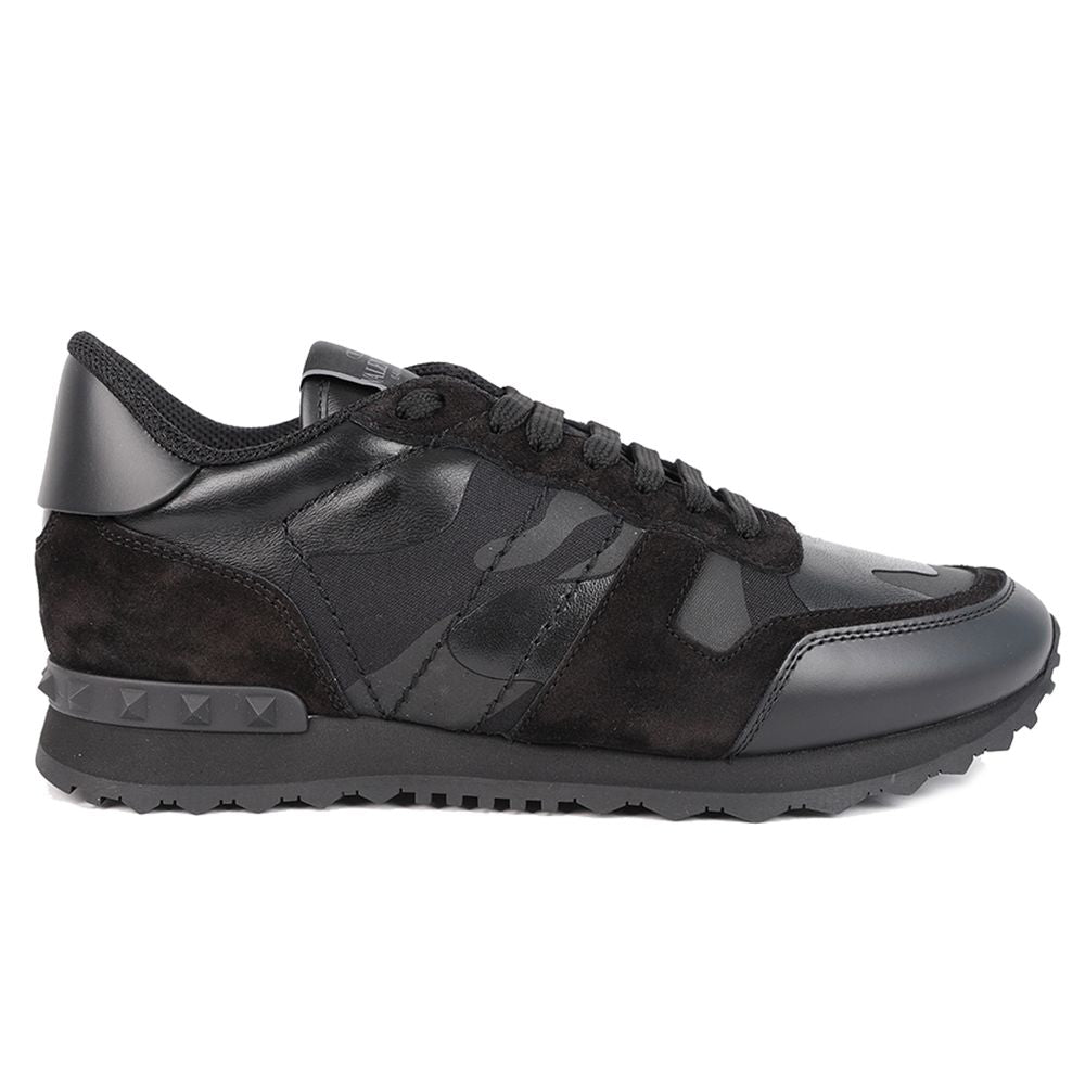 Valentino Black Leather Di Calfskin Sneaker/EU42/US9/Black