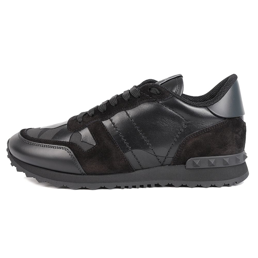 Valentino Black Leather Di Calfskin Sneaker/EU42/US9/Black