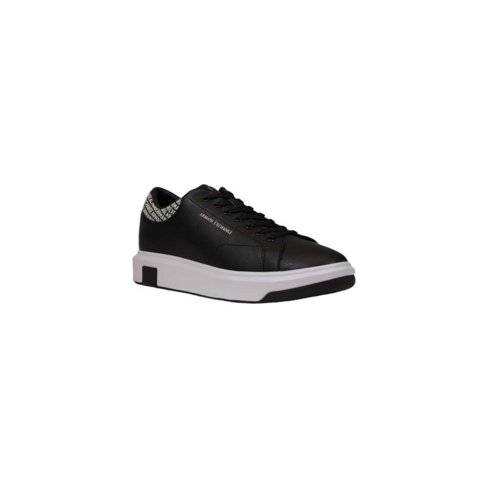 Armani Exchange Black Leather Sneaker/EU41/US8/Black