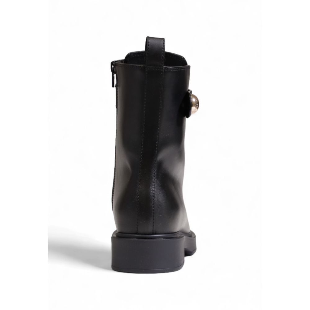 Furla Black Leather Boot/EU38/US8/Black/